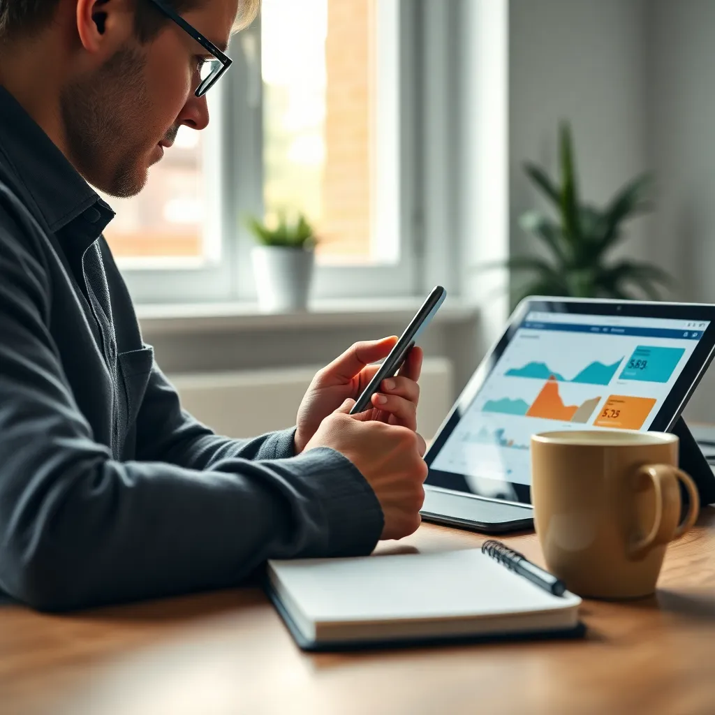 Persoon die financiële voortgang analyseert op laptop met grafieken