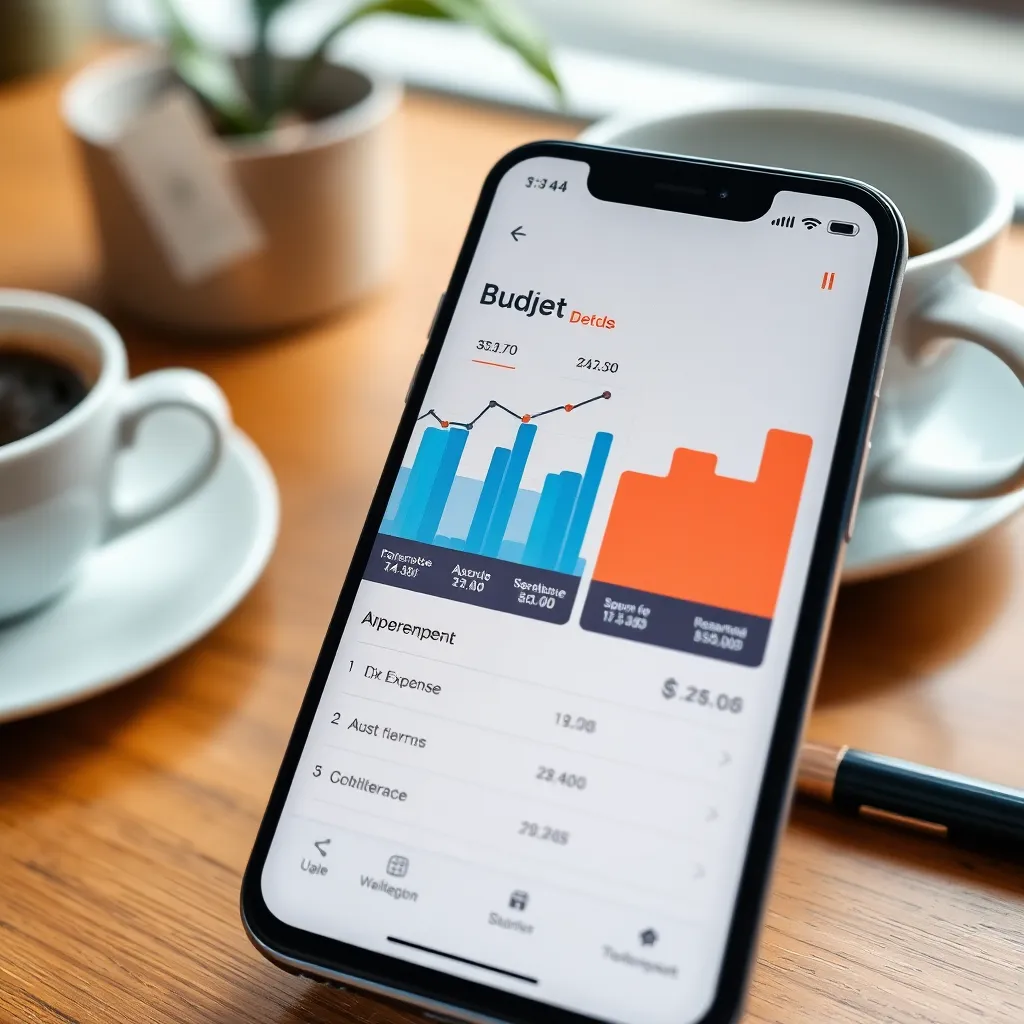 Budget apps op smartphone scherm
