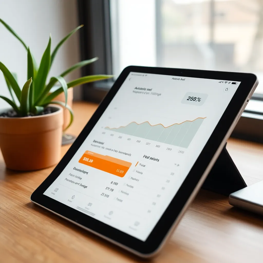 Persoon die budgetteringstools gebruikt op smartphone